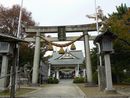 伏木神社参道石畳と石鳥居と燈篭